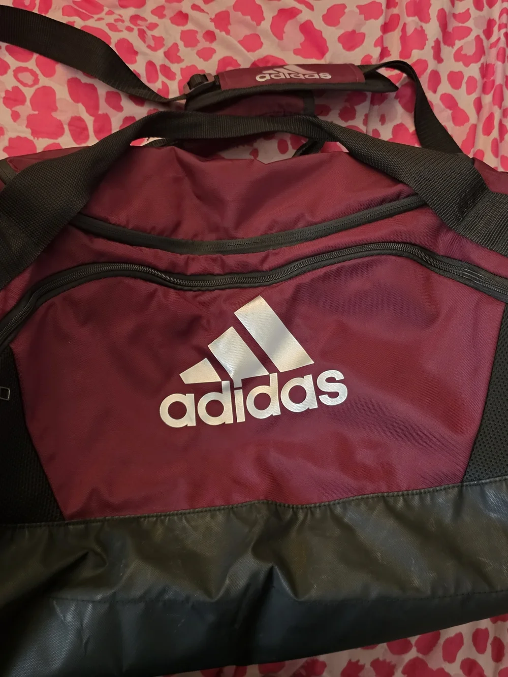 adidas Maroon and Black Duffel Bag